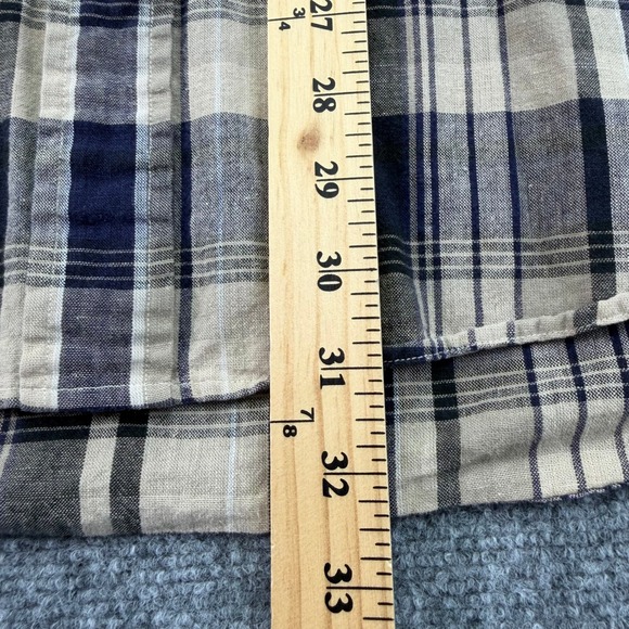 Ralph Lauren Shirt Mens Large Plaid Blaire Cotton Linen Ramie Blend Button Down - Picture 4 of 7